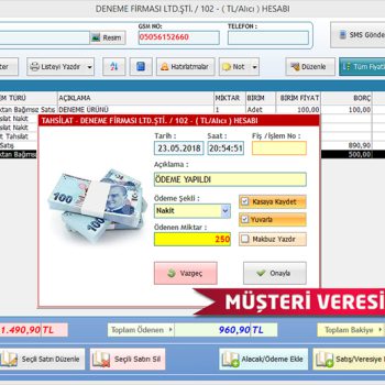 Müşteri Takip Kasa Stok ve Veresiye Defteri 9