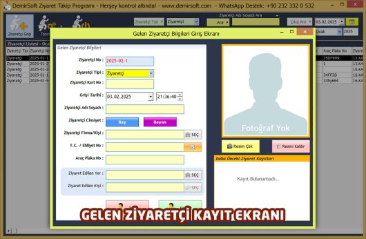 DemirSoft Ziyaretçi Takip Programı - Görsel 4