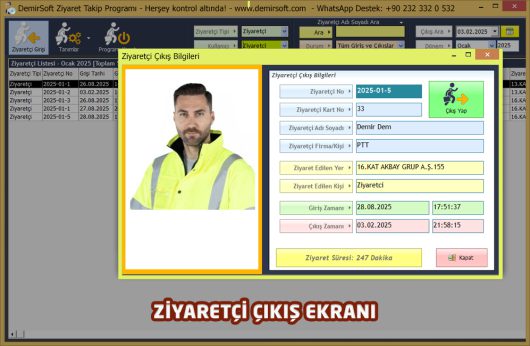 DemirSoft Ziyaretçi Takip Programı