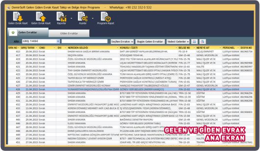 Gelen Giden Evrak Kayıt Takip ve Belge Arşiv Programı - Görsel 3