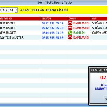Paket Servis Programı – Müşteri Tanıma ve Caller ID Entegrasyonu
