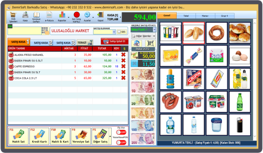 DemirSoft Market Mağaza Barkodlu Satış Sistemi Para Çekmeceli - Görsel 2