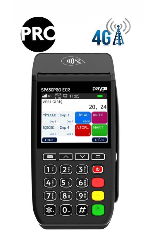 PayGo SP630 ECR 4G PRO – Yeni Nesil Yazarkasa POS | QR ve Temassız Özellikli